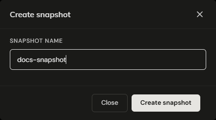Create snapshot dialog